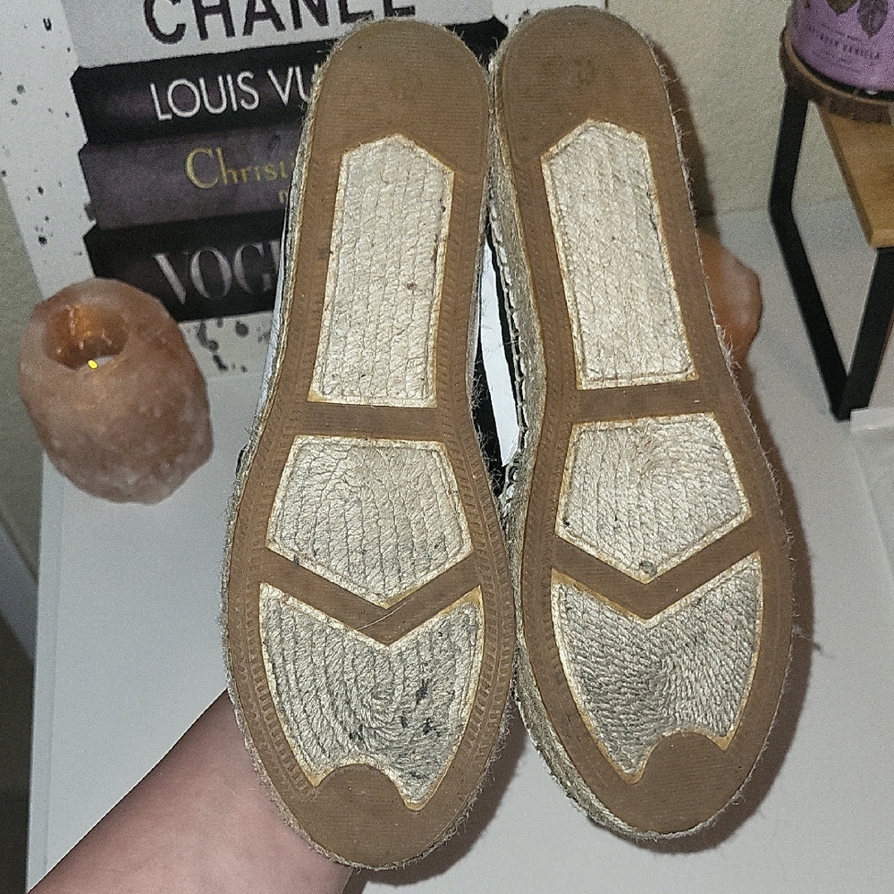 Kate Spade Black and White Striped Espadrilles - Picture 7 of 9